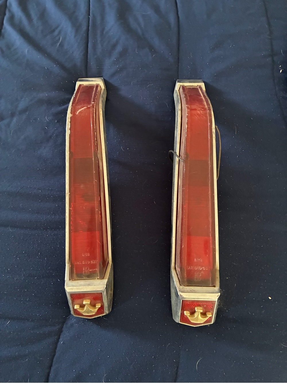 Pair of Red Retro Automotive Accent Lights with Chrome Trim